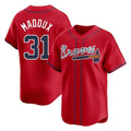 Atlanta Braves #31 Greg Maddux Player Red HOLBERT Limited Home Game Stitched Jerseys