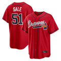 Atlanta Braves #51 Chris Sale Player Red HOLBERT Home Game Stitched Jerseys