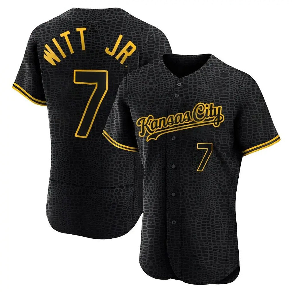 Kansas City Royals #7 Bobby Witt Jr. Player Black HOLBERT Snake Skin City Limited Elite Stitched Jerseys
