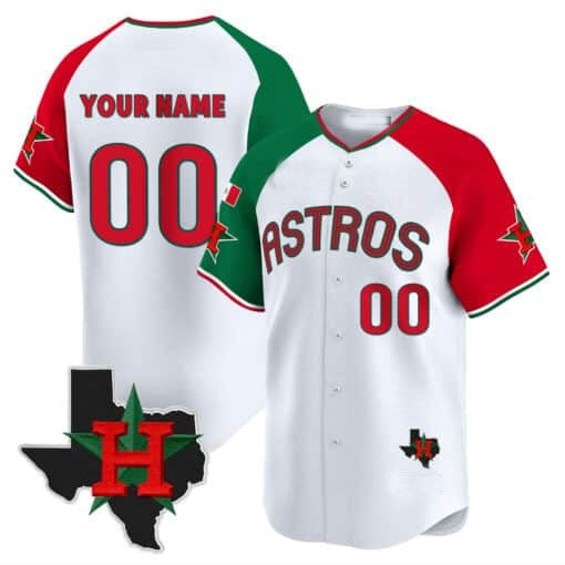Custom Houston Astros Mexico Texas White HOLBERT Patch Vapor Premier Limited Jersey V3 ¨C Alternate