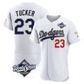 Los Angeles Dodgers #23 Kyle Tucker Player Gold White HOLBERT World Series 2026 Collection Stadium Limited Elite Stitched Jerseys