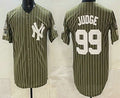 New York Yankees #99 Aaron Judge Olive HOLBERT Pinstripe 2026 Armed Forces Day Salute To Service Jersey