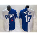 Los Angeles Dodgers #17 Shohei Ohtani Number White Blue HOLBERT Two Tone Stitched Jersey 2