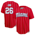 Miami Marlins #26 Janson Junk Player Red HOLBERT City Connect Home Game Stitched Jerseys