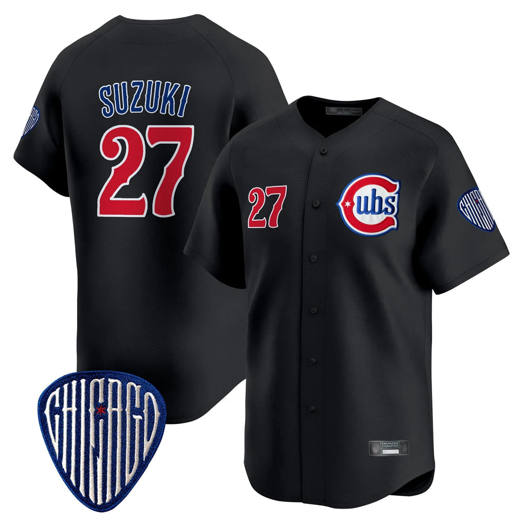 Chicago Cubs #27 Seiya Suzuki Player Black HOLBERT Vapor Premier Limited Home Stitched Jerseys