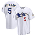 Los Angeles Dodgers #5 Freddie Freeman White HOLBERT 2026 Gold Collection Stadium Jersey