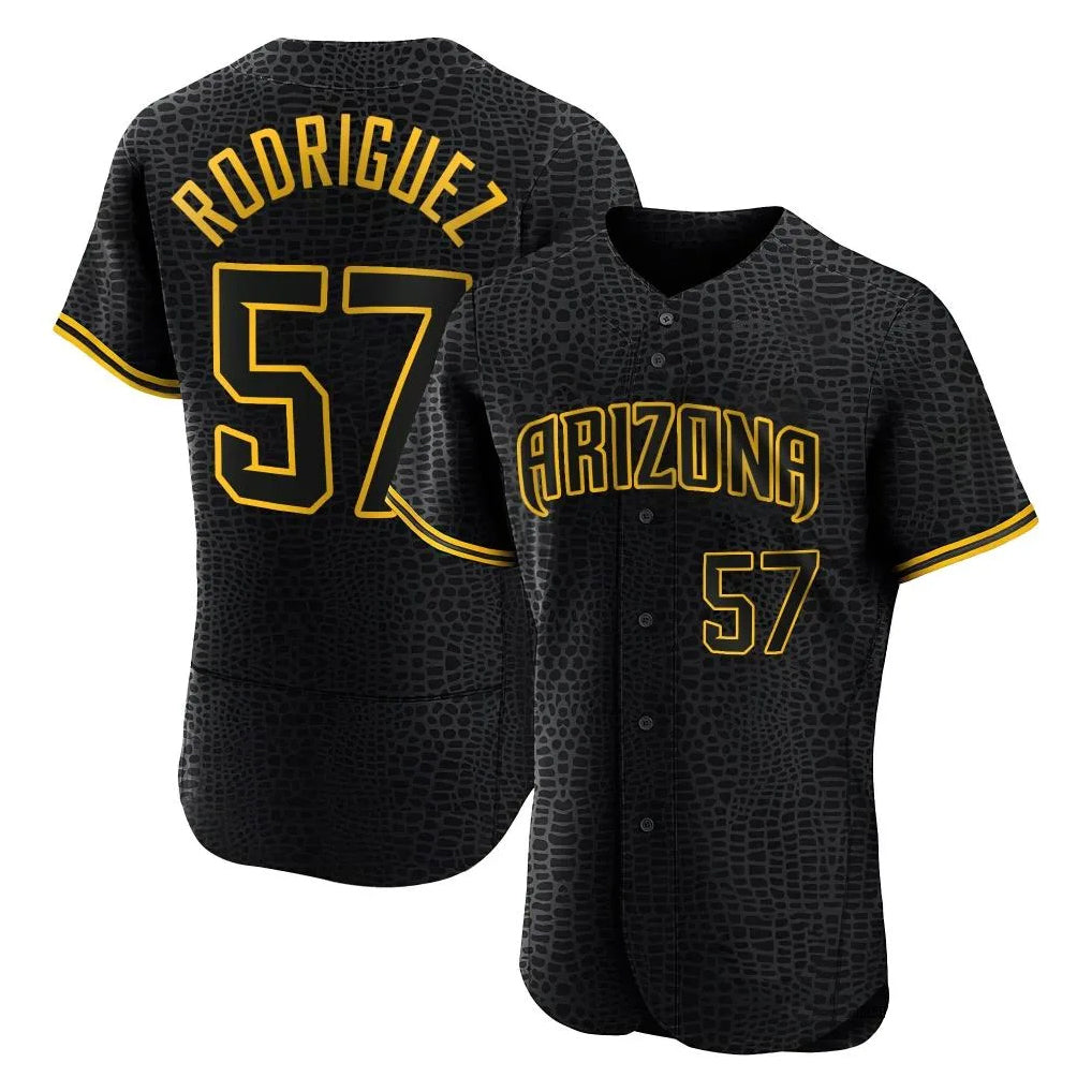 Arizona Diamondbacks #57 Eduardo Rodriguez Player Black HOLBERT Snake Skin City Limited Elite Home Game Stitched Jerseys