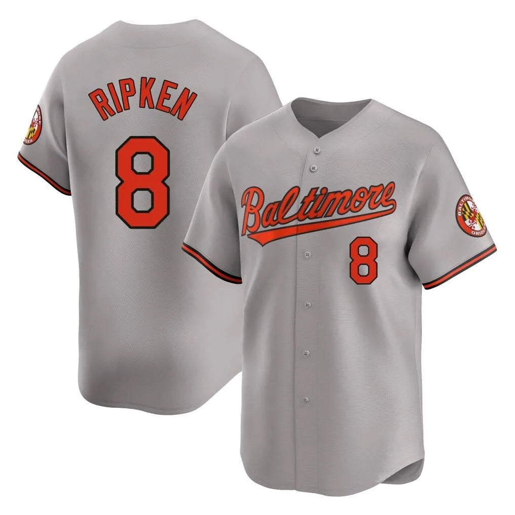 Baltimore Orioles #8 Cal Ripken Player Gray HOLBERT Limited Home Game Stitched Jerseys