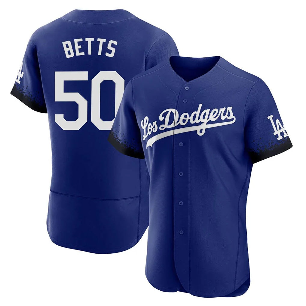 Los Angeles Dodgers #50 Mookie Betts Player Royal HOLBERT City Connect Elite Home Stitched Jerseys