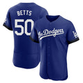 Los Angeles Dodgers #50 Mookie Betts Player Royal HOLBERT City Connect Elite Home Stitched Jerseys