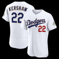 Los Angeles Dodgers #22 Clayton Kershaw White HOLBERT 2026 Gold Collection Authentic Jersey