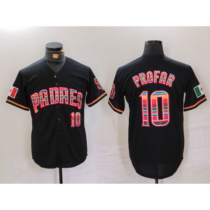 San Diego Padres #10 Jurickson Profar Black HOLBERT Mexico Cool Base Stitched Jersey