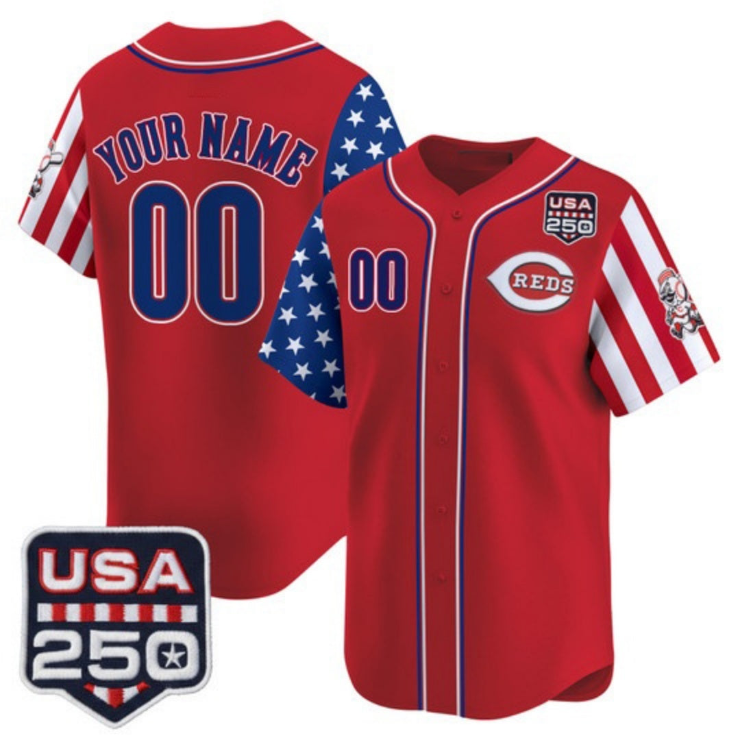 Custom Cincinnati Reds America 250 Edition Vapor Premier Limited Red HOLBERT Stitched Jerseys