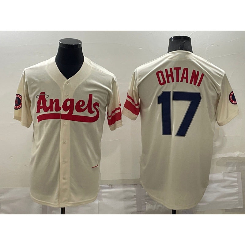 Los Angeles Angels #17 Shohei Ohtani Cream HOLBERT 2022 City Connect Cool Base Stitched Jersey