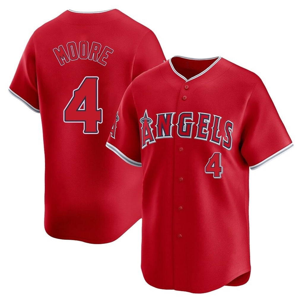 Los Angeles Angels #4 Christian Moore Player Red HOLBERT Home Limited Stitched Jerseys