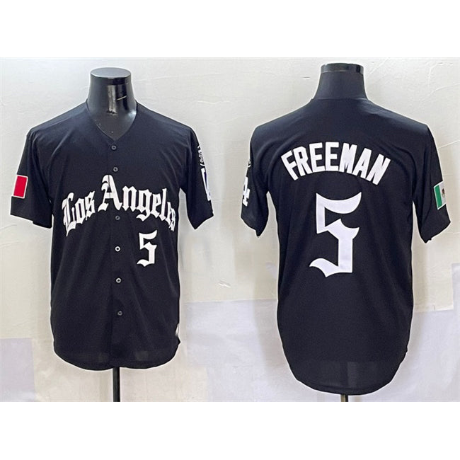 Los Angeles Dodgers #5 Freddie Freeman Black HOLBERT Mexico 2025 LA Gothic Style With Fernando Patch Vapor Premier Limited Stitched Jersey