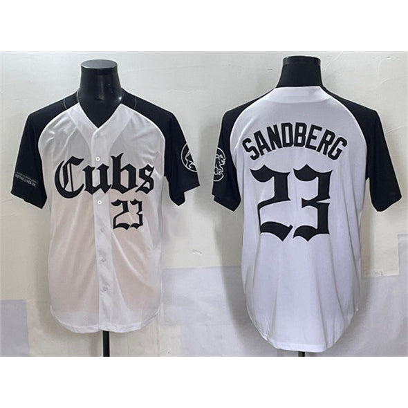 Chicago Cubs #23 Ryne Sandberg White Black HOLBERT 'Gothic North Side Edition' Vapor Premier Limited Stitched Jersey