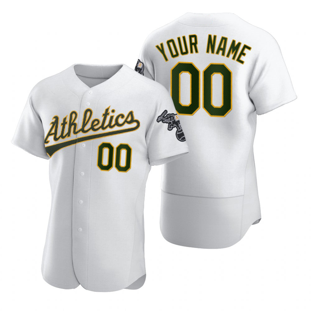 Custom Oakland Athletics White HOLBERT 2020 Stitched Flex Base Jersey