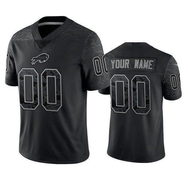 Custom B.Bills Active Player Black HOLBERT Reflective Limited Stitched Jersey