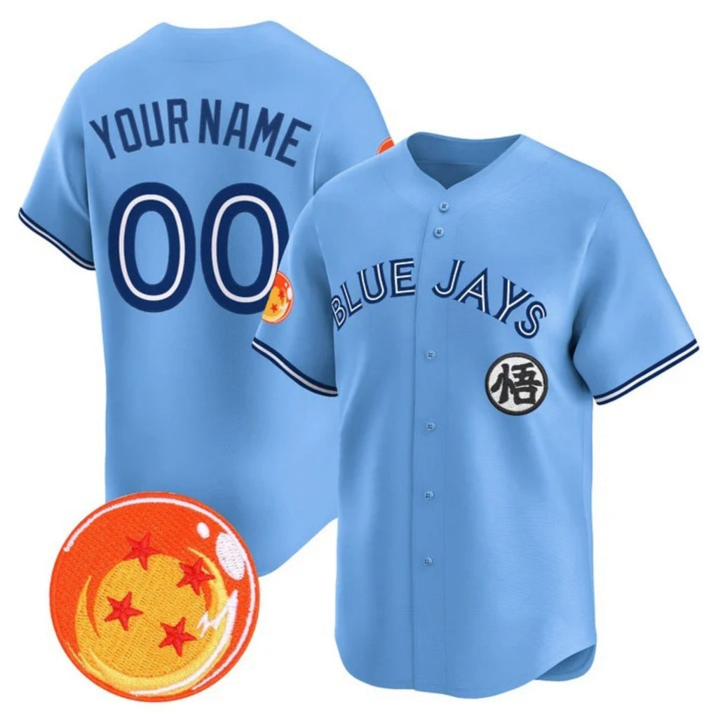 Custom Toronto Blue Jays x Dragon Ball Blue HOLBERT Vapor Premier Limited Jersey - All Stitched