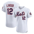 New York Mets #12 Francisco Lindor White HOLBERT Home Elite Player Jersey