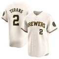 Milwaukee Brewers #2 Brice Turang Cream HOLBERT Limited Jersey
