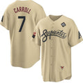 Arizona Diamondbacks #7 Corbin Carroll Gold HOLBERT 2023 World Series City Connect Cool Base Stitched Jersey
