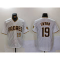 San Diego Padres #19 Tony Gwynn White HOLBERT Team Logo Stitched Cool Base Jerseys