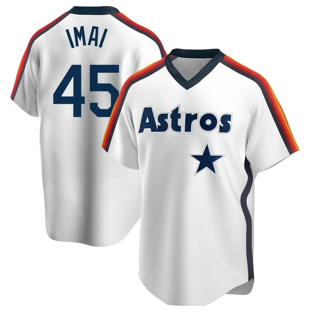 Houston Astros #45 Tatsuya Imai Player White HOLBERT Cooperstown Collection T-shirt Stitched Jerseys