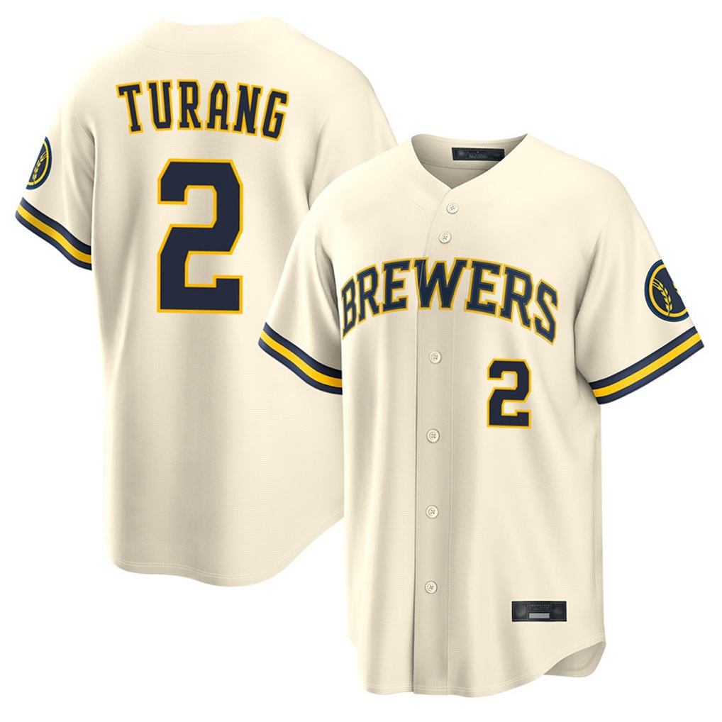 Milwaukee Brewers #2 Brice Turang Player Cream HOLBERT Home Limited Stitched Jerseys