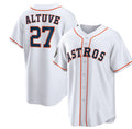 Houston Astros #27 Jose Altuve White HOLBERT 2022 World Series Home Stitched Jersey