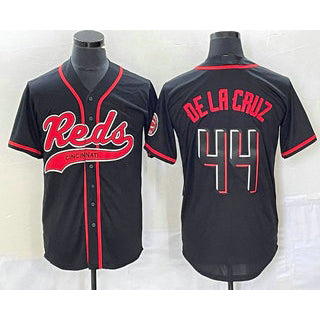 Cincinnati Reds #44 Elly De La Cruz Black HOLBERT With Patch Cool Base Stitched Jersey