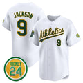 Oakland Athletics #9 Reggie Jackson White HOLBERT 2024 Home Limited With Rickey Henderson Patch Stitched Jersey