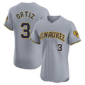 Milwaukee Brewers #3 Joey Ortiz Player Gray HOLBERT Home Limited Elite Stitched Jerseys