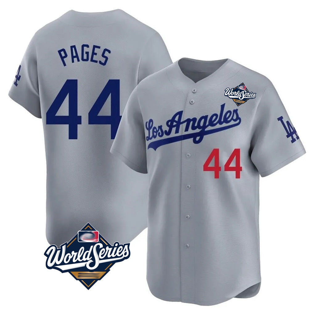 Los Angeles Dodgers #44 Andy Pages Player Gray HOLBERT World Series Limited Home Stitched Jerseys