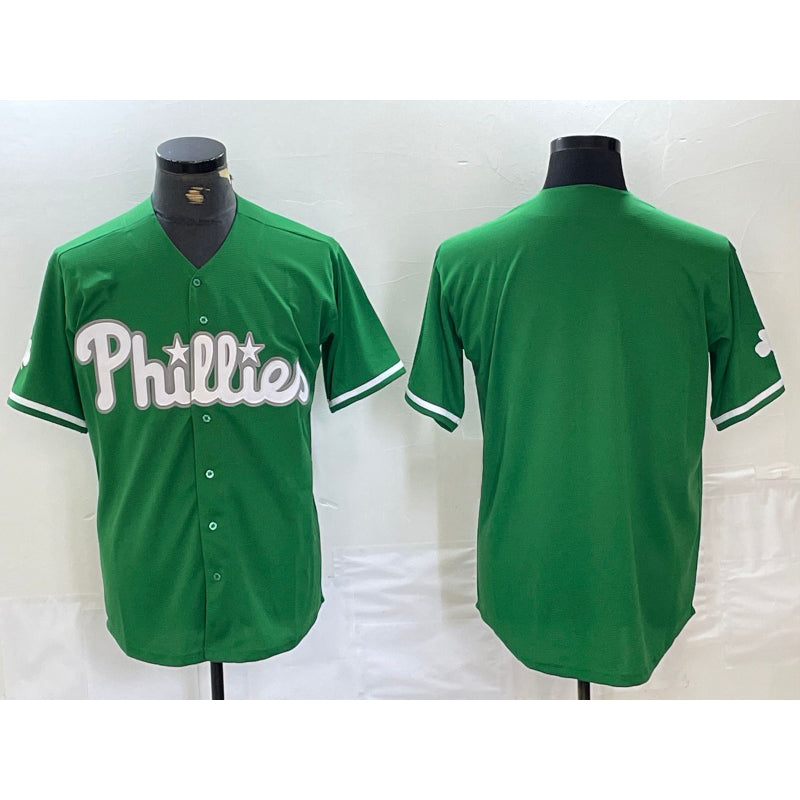 Philadelphia Phillies Blank Green HOLBERT Celtic Stitched Cool Base Jersey