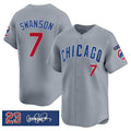 Chicago Cubs #7 Dansby Swanson Gray HOLBERT 'Ryne Sandberg Tribute' Vapor Limited V3 Stitched Jersey