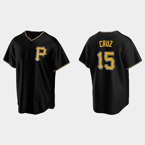 Pittsburgh Pirates #15 Oneil Cruz Black HOLBERT Alternate Team Logo Coolbase Jersey