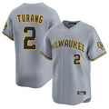 Milwaukee Brewers #2 Brice Turang Player Gray HOLBERT Home Limited Stitched Jerseys