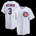 Chicago Cubs #3 Alex Bregman White HOLBERT Home Replica Jersey