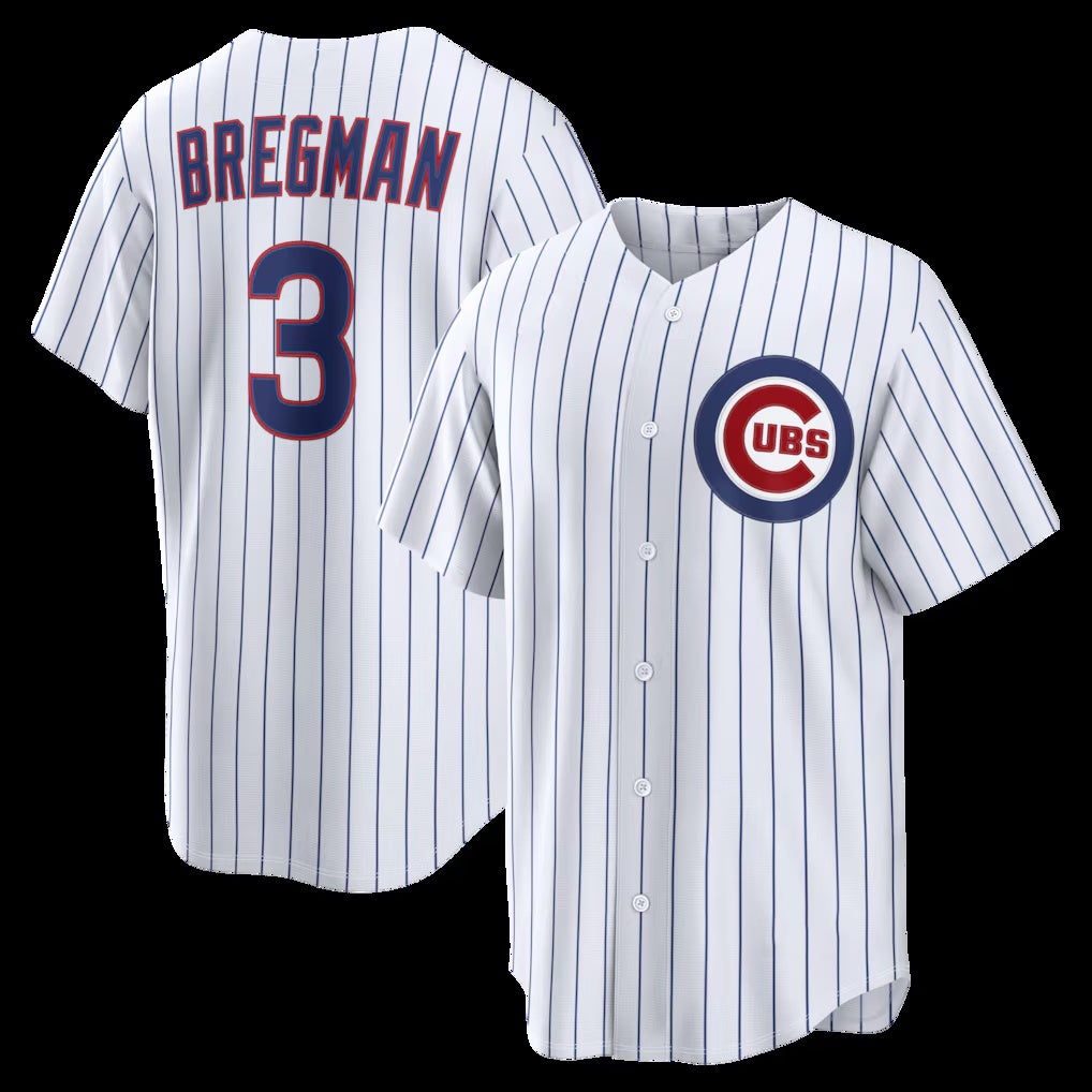 Chicago Cubs #3 Alex Bregman White HOLBERT Home Replica Jersey