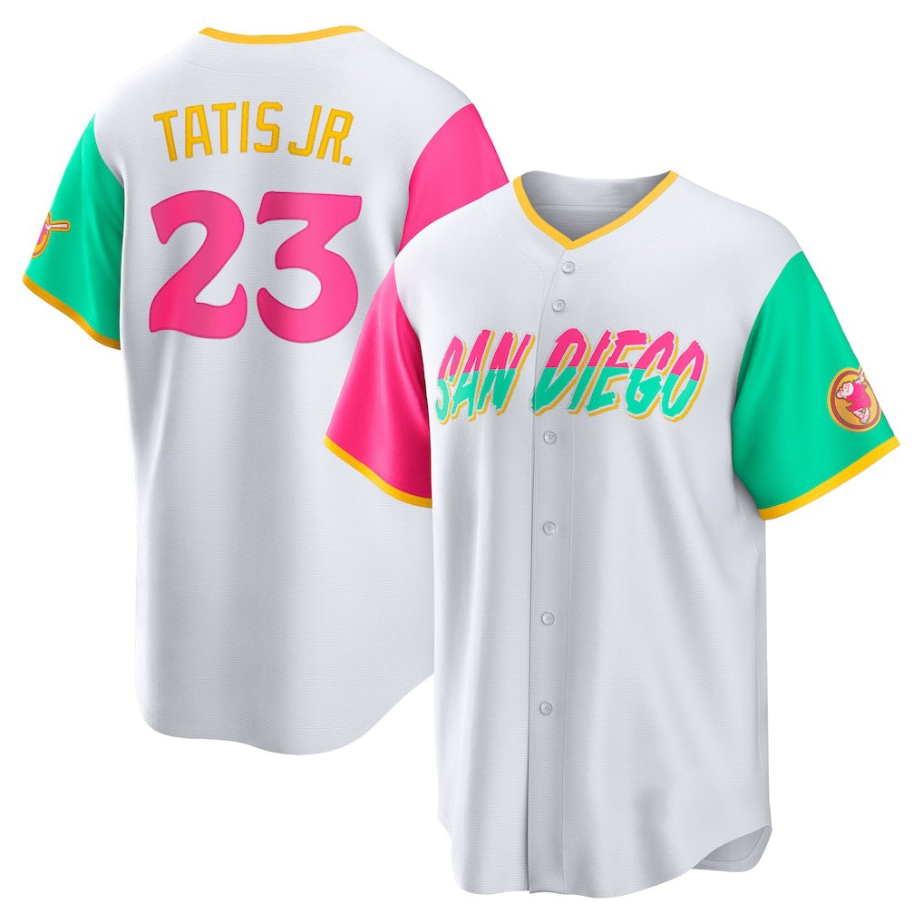 San Diego Padres #23 Fernando Tatis Jr. White HOLBERT City Connect Replica Player Jersey