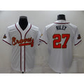 Atlanta Braves #27 Austin Riley 2022 White Gold HOLBERT World Series Champions Program Cool Base Stitched Jersey