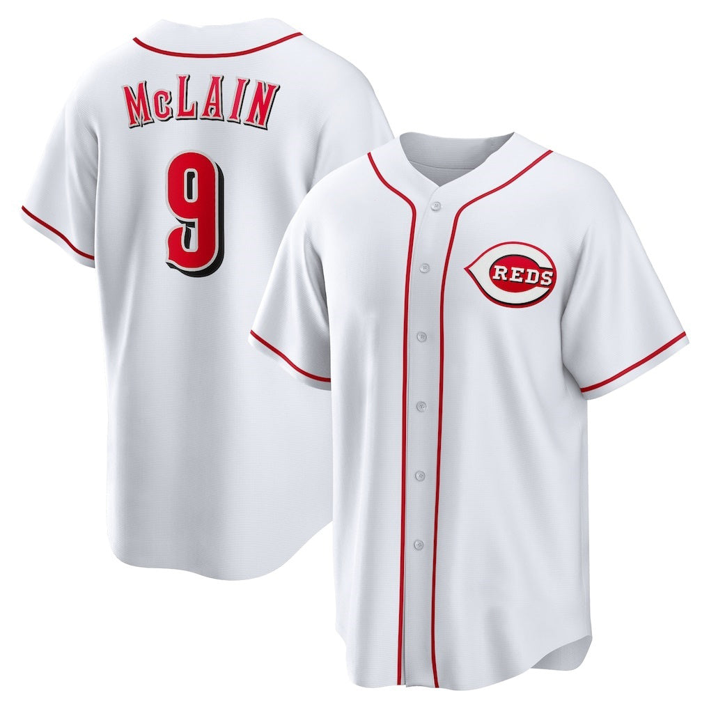 Cincinnati Reds #9 Matt McLain White HOLBERT Home Replica Jersey