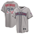 Arizona Diamondbacks #28 Nolan Arenado Player Gray HOLBERT USA 250 Fourth of July Home Game Stitched Jerseys