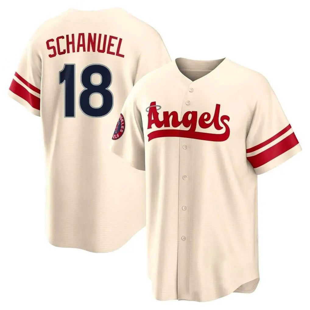 Los Angeles Angels #18 Nolan Schanuel Player Cream HOLBERT City Connect Home Stitched Jerseys