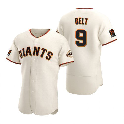 San Francisco Giants #9 Brandon Belt 2020 Cream HOLBERT Jersey
