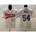 Atlanta Braves #54 Max Fried Number White HOLBERT Cool Base With Patch Stitched Jersey
