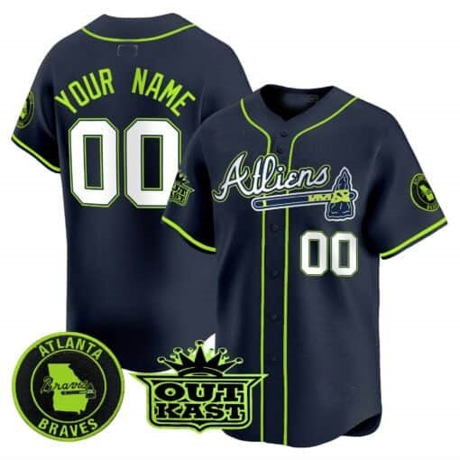 Custom Atlanta Braves Atliens Vapor Premier Limited Jersey ¨C All Stitched-Navy HOLBERT