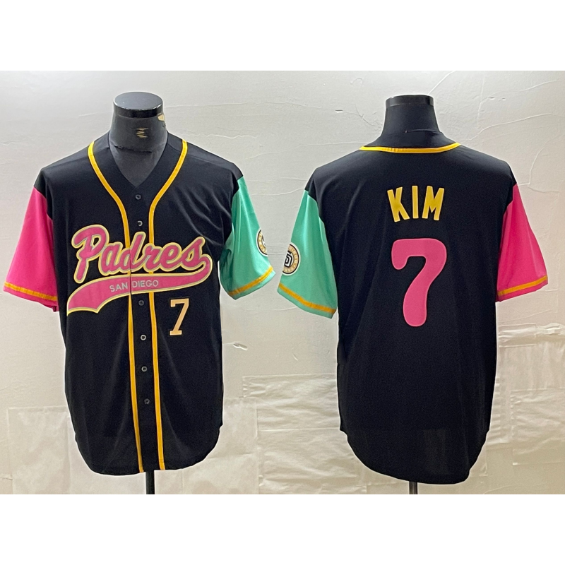 San Diego Padres #7 Ha Seong Kim Number Black HOLBERT NEW 2023 City Connect Cool Base Stitched Jersey
